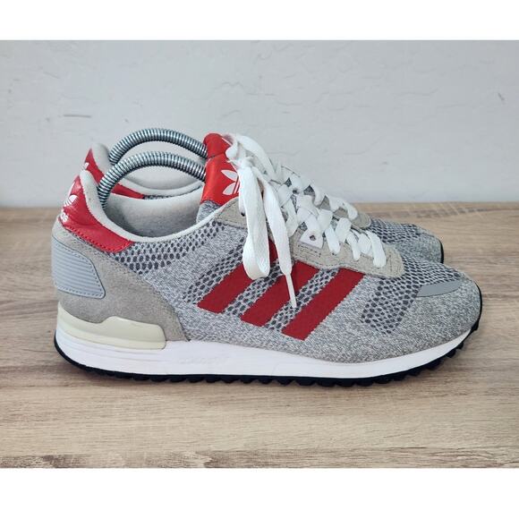 Adidas ZX 700 IM S79191 Men's 7.5 Trainer Shoes Gray Red Mesh Athletic Sneakers - Picture 2 of 9